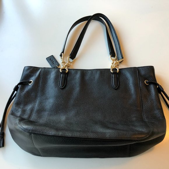 Coach black leather large handbag - Picture 3 of 13